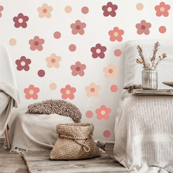 Wall Stickers Daisy Flower Bohemian Style Refrigerator Glass Childrens Room Kindergarten Environmental Decoration Wallpaper Self-adhesive
