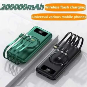 Mobile power bank 200000 mAh tra fast charging four in one suitable for iPhone 15 14 13 external battery new mobile power bank