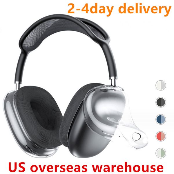 For max pro 2 3 2nd generation Headband Headphone Accessories Transparent Solid Silicone Waterproof Protective case airpod Max Headphones cover Case