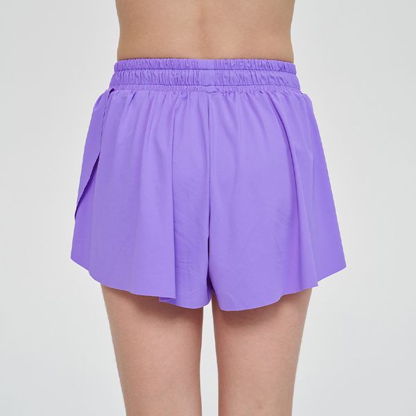 Fashionable fake two piece yoga short skirt with split design and anti glare tennis skirt