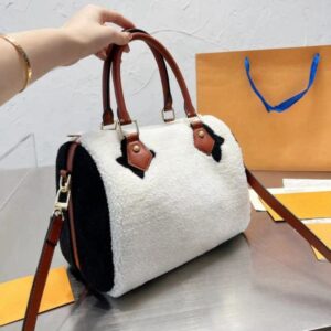 Designer pillow bag women's shoulder bucket bag Leather wool tote bag makeup bag purse shopping bag