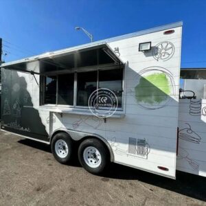 Usa 9.2Ft Mobile Kitchen Food Trailer Pizza Oven Truck Food Carts and Food Trailers Fully Equipped Ice Cream Coffee Bar