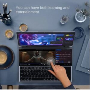 2025 16-Inch Dual-Screen Notebook – 10th Gen Core i7, 1TB HDD + 32GB SSD, Full HD, Silver, Business & Gaming Laptop