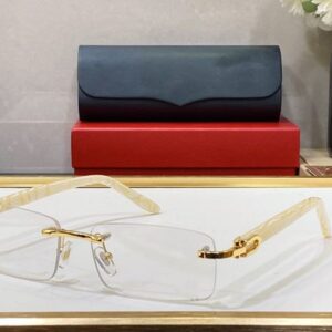 Fashion Eyewear Sunglasses Designer Women White Buffalo Horn Glasses Carti Luxury Brand Sunglass Mens Womens Black Cases Wood Bamboo Frame Transparent Eyeglasses