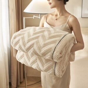 Designer Blanket Tafu Fleece Triple Jacquard Blanket Thickened Carved Fleece Blanket Fleece Casual Blanket Coral Fleece Blanket