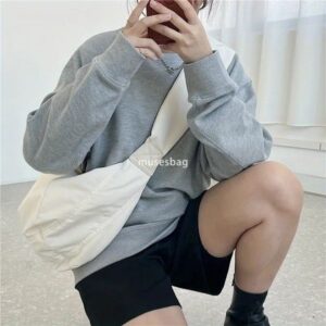 Street Trendy Canvas Bag Spring/Summer New Fashionable Straddle Dumpling Bag Personalized Down Cotton Trendy Women's Shoulder Bag