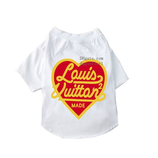 Designer Clothes Brand Apparel Pet Shirts Printed Puppy Soft Dog Pullover T Shirt Cute Sweatshirts Valentine's Day Girl Outfits Small for Dogs Cats XL Y91