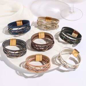 Three-Ring Handband: Stylish Boho Weave Design with Strong PU Material for Everyday Wear