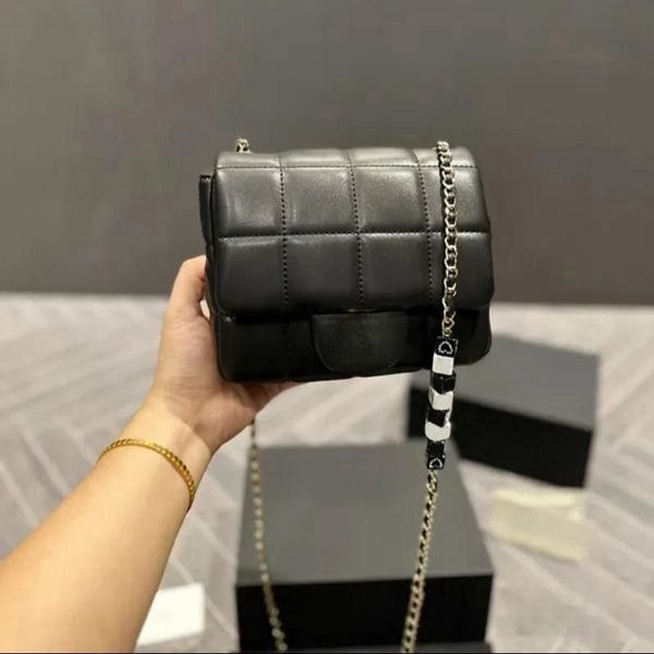 Women's chain bag luxury designer bag leather crossbody bag top check purse handbag clutch bag