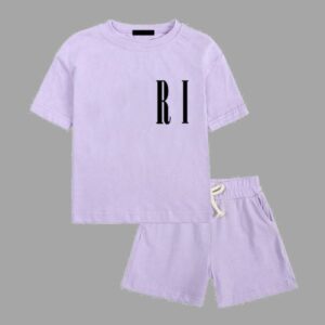 Children Designer Tracksuit Luxury Kids T shirts Summer Shorts Suit For Boys Girls Street Style Fashion Print Clothes Baby Two Piece Set Toddler -12