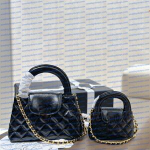 Retro Designer Bag Fashionable Women's Handbag Classic Black Diamond Patterned Shoulder Bag With Metal Chain