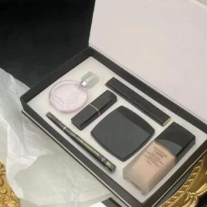 Brand 5pcs 6pcs Perfume Makeup Set lipsticks eyeliner mascara Liquid foundation 6 in 1 with box Lips cosmetics kit