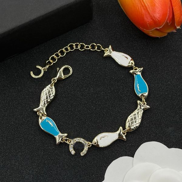 Fashion Designer Necklace Women Letter Link Chain Choker Bracelet 18K Gold Plated Copper Design Brand Jewelry Party