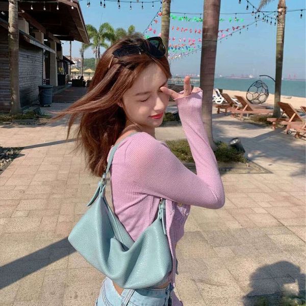 underarm soft leather small women's dumpling bag 2025autumn/winter French niche crossbody crescent bag