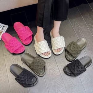 10A Summer New Luxury Designer Women's Thick Sole Slippers Outdoor Fashion Beach Sandals Embossed Printing Home Women's Shoes 004