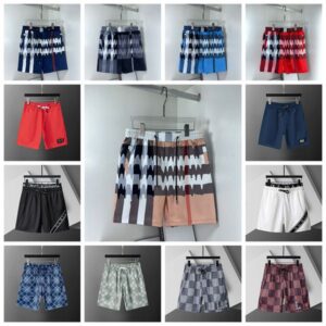 Bu home checkered pattern shorts Mens Designer Beach Shorts Fashion Printed Drawstring Pants Relaxed Homme Casual Streetwear Sweatpants asian size m-3xl