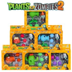 Plants vs Zombies 2 Cactus Peashooter Coconut Cannon A.K.E.E Toy Set Random Delivery Figures Soft Silicone Zombie Birthday Gift