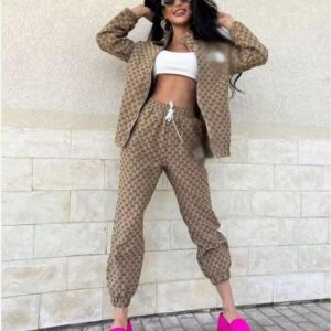 New fashion letter printed jogging Suits tracksuits designer Sportswear zipper jackets and Jogger pants embroidery clothes for women Two Peice set Outfits