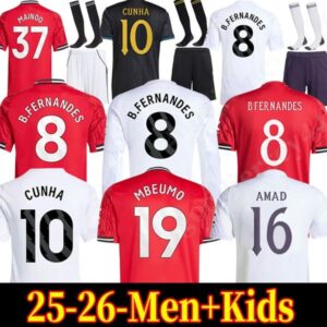 25 26 MAN CUNHA Soccer Jersey AMAD GARNACHO SESKO MAINOO MOUNT unted football shirt MARTINEZ FERNANDES YORO UNTED CASEMIRO MBEUMO Kids Child kit unitedjersey