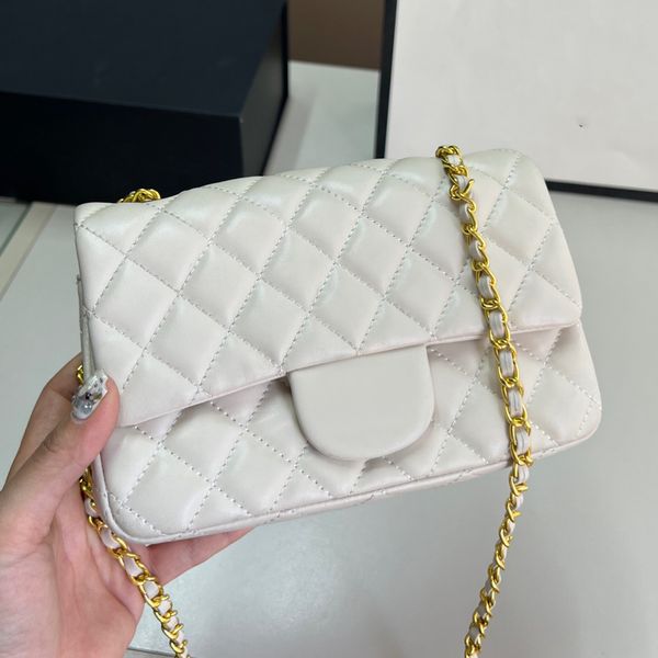 Designer Crossbody Bag Leather Handbags For Women Small Shoulder Bag Synthetic Leather Sheepskin Classic Flap With Gold Chain Small Purse Leather Handbag