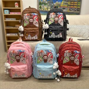 Labubu Backpack Kids Teenager Children Shoulders Cartoon Pattern Students School Boys Girls Leisure Travel Bags Christmas Gifts
