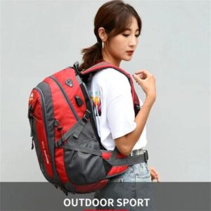 Mens Outdoor Backpack Sport Backpacks Woman Climing Back Packs Large Capacity Hiking Shoulder Bags USB Plug 2024