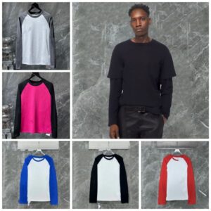 Mens Designer T Shirts Men Women Letter Printed Tshirts Fashion Spring Summer Long Sleeve Tops High Street Styles Breathable T-shirts Size S-XL