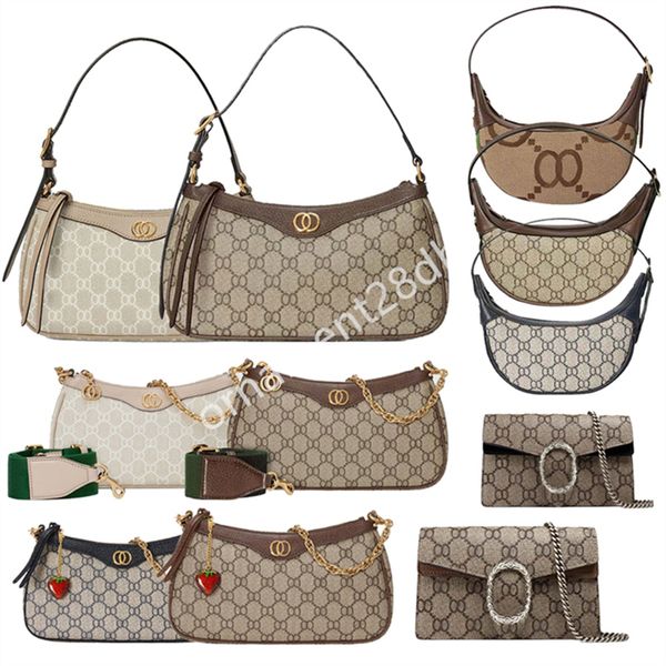 Shoulder bags handbag designer bags Luxury bag wallet Purse Ophidia Hobo bag underarm canvas Genuine Leather Womens bag High Quality Chains tote Shoulder Wide Strap