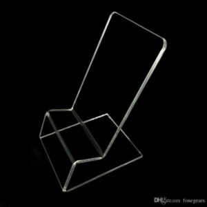 Clear Acrylic Cell Phone Display Stands Holders Mounts for iPhone 16 15 14 13 12 Pro Max XR XS Plus Samsung S24 S23 Ultra Transparent Universal Mobile Kickstands Stents