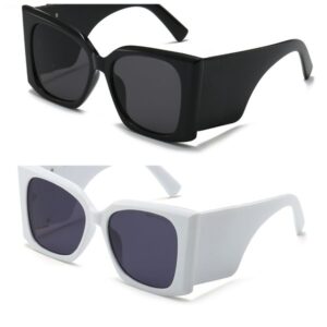 Sunglasses – Fashion eyewear – Large frame – Designer style – Suitable for both men and women – Anti-radiation UV polarized lenses – Retro style glasses with packaging box