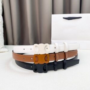 Womens Luxury Belt Genuine Cowskin Belts Delicate Smooth Buckle 2.5CM Wide Classic 3 Color