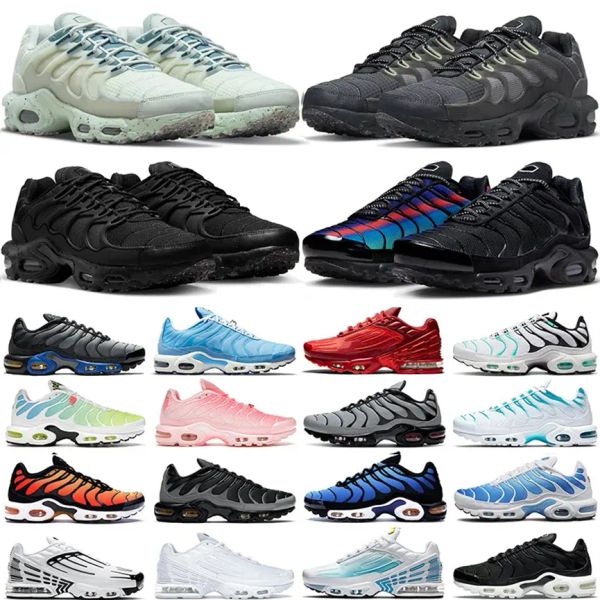 Black white running shoes tn plus 3 Terrascape Triple 2023 men women Unity Atlanta Hyper Sky Blue Fury Jade Mint Green mens sports sneakers trainers outdoor