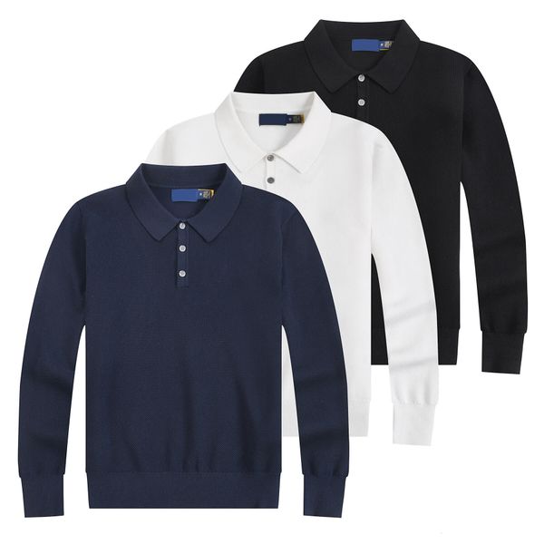 Autumn Knitwear Small Horse Men Sweater Pullover Slim Fit Wool Embroidery Classic Casual Sweater Couple Sweater Asian Size