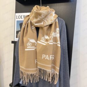 Mens Designer Warm Wool Long Shawl Wrap Tassels Scarfs Cashmere Women Classic Horse Thick Blanket Unisex Scarves 180*65CM