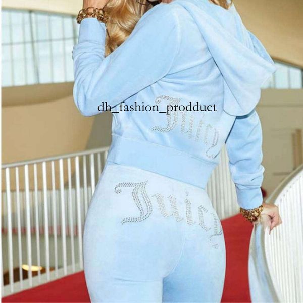 Juicy Tracksuit Fashion Set Women Juicy Designer Clothes Tracksuit Women Sporting Red Suits Slim Casual Velvet Women Set Track Suit Couture Sweatsuits 408 d0c