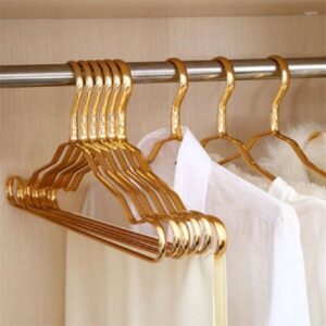 Wholesale 10Pcs Clothing Metal Clothes Hngers Anti-slip Aluminium Alloy Drying Rack Wardrobe Space Saver Coat Hanger Storage