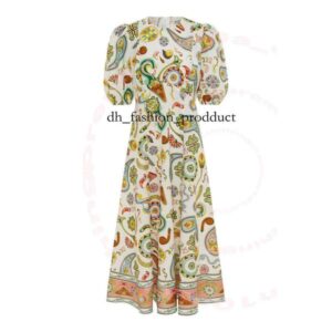 Summer Alemai Shirt Dress For Women Basic Casual Dresses Vestido Mujer Floral Printed Holiday Mini Skirts Designer Trendy Linen Flower Print Lace Up Skirt 22a 2bb