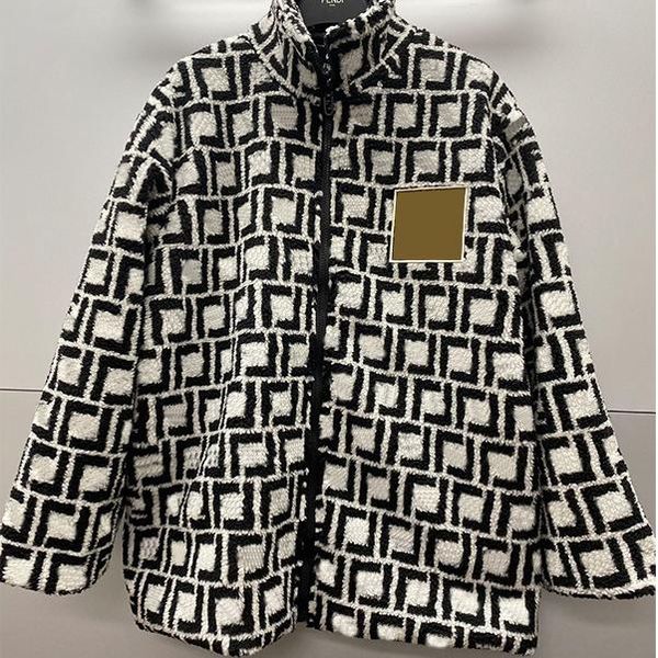 24WF Designer New Tech Fleece Women Coat Cotton Tech Fleece Thick collar Sweater Letter Fur Sport Draw rope M L XL