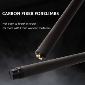 OKHEALING Customized Tip 5/16-14 14 teeth Joint Carbon Fiber Billiard Shaft Extra Spare Shaft for Mazz Pool Cue Stick, Low Deflection, Ultra-Smooth, Easy to Control