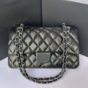 10A Mirror Quality Designers Classic Flap Quilted Bag Medium 25cm Womens Lambskin Caviar Luxury Handbag Real Leather Caramel Purse Shoulder Chain Black