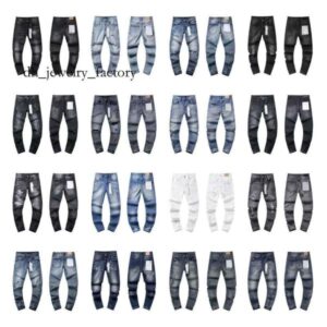 mens jeans Trendy high street designer jeans American wash distressed pants retro ripped ink splashed small foot jeans for mens Casual and versatile denim trousers