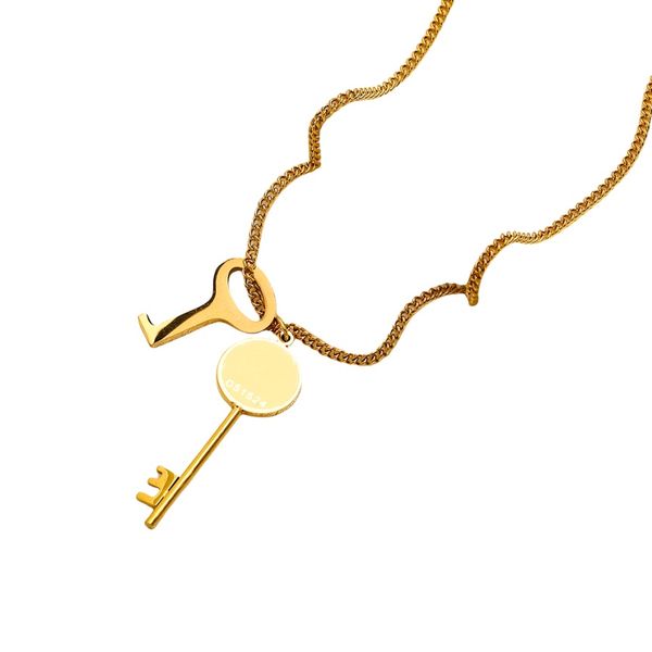 luxury necklace gold necklaces women Jewelry party Sterling Silver double rings diamond pendant Rose Gold necklaces for women fancy dress long chain jewely gift