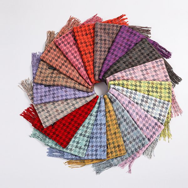 Women's winter high-end cotton printed scarf, versatile for men, faux cashmere shawl