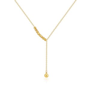 Transfer bead chain plated with 18K real gold, minimalist Ins style European and American necklace, O-shaped chain, thin chain, fashionable OL sweater chain