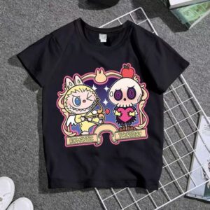 mens t shirts new labubu tshirt men and women Short Sle Loose Tops Fashion Trend Comfortable Breathable Pure Cotton Printed Clothing J241207 asian size