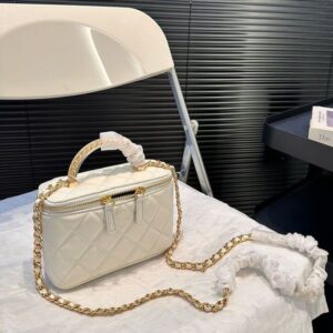 Designer bag Makeup Bag Acrylic chain handlequality leather Crossbody Bag saddle bag luxurys Handbagsl Zipper cosmetic bag Fortune Bag Messenger Bag 17.5m