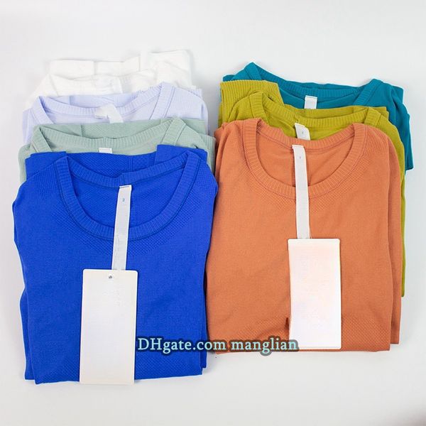 Women Yoga Long Sleeve T-Shirt Lightweight Activewear Stylish Line Details Quick-Dry Elastic Fabric Fitness Training Gym Workouts Solid Colors Comfortable Fit