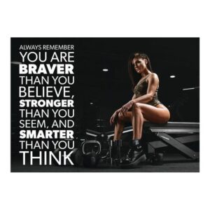 Bodybuilding Gym Workout Motivation Inspiration Quote You Are Braver Wall Art Decoration Poster Canvas Print