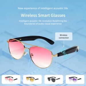 LIGE Smart glasses and sunglasses are equipped with built-in microphones and speakers, voice assistants, and UV protection Wireless call music control