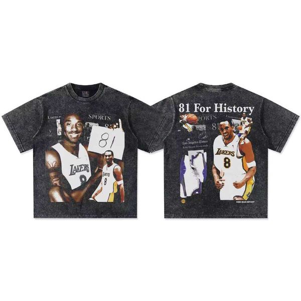 American Washed Heavy Thick Direct Print Loose Casual Dragon Slayer 300g T-Shirt